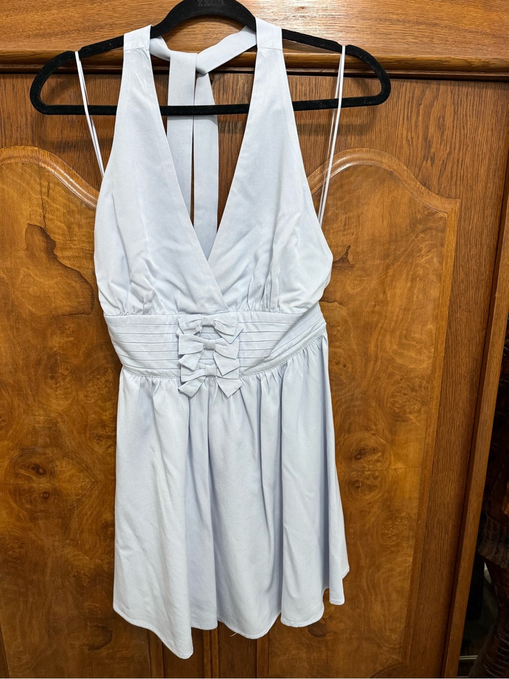 Light Blue Halter Bow Detail Romper